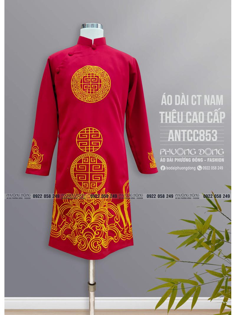 Áo Dài Cách Tân Nam Thêu Cao Cấp ANTCC853